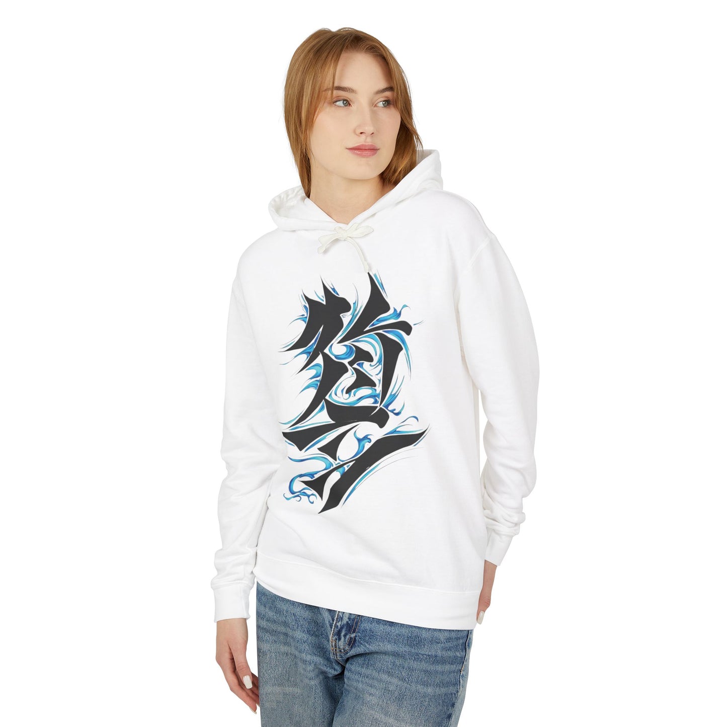 Unisex Hoodie with Dragon and Calligraphy Design - Lightweight Streetwear