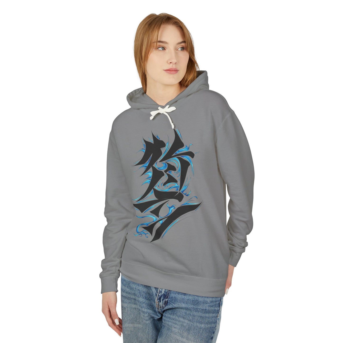 Unisex Hoodie with Dragon and Calligraphy Design - Lightweight Streetwear