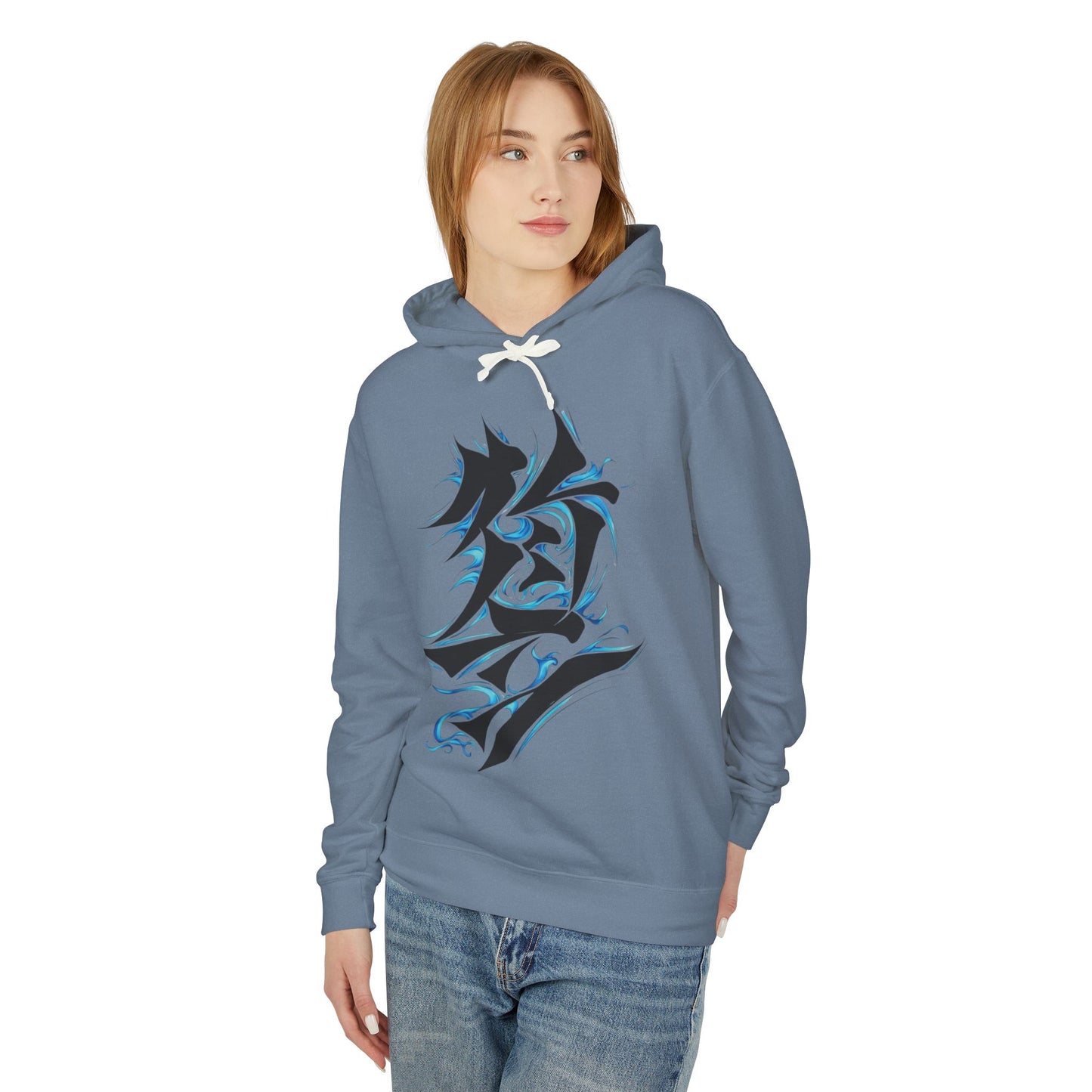 Unisex Hoodie with Dragon and Calligraphy Design - Lightweight Streetwear