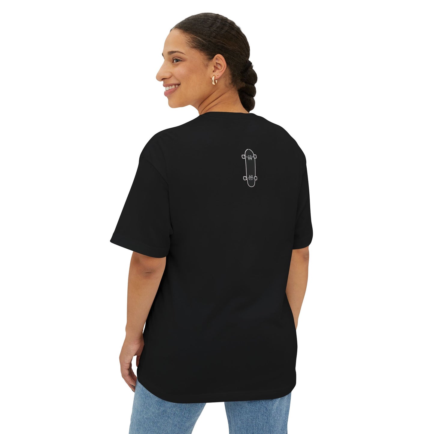 Unisex Oversized Boxy Tee - 'Cruising the Highway' Skateboard Graphic Tee