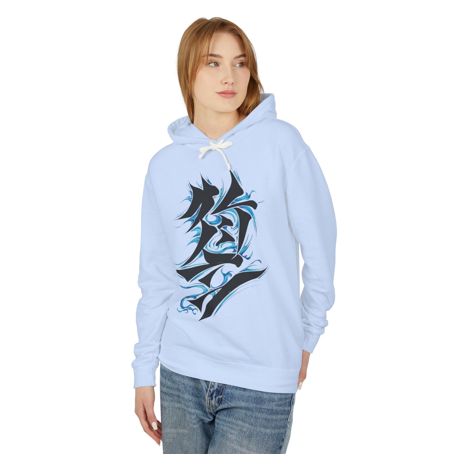 Unisex Hoodie with Dragon and Calligraphy Design - Lightweight Streetwear